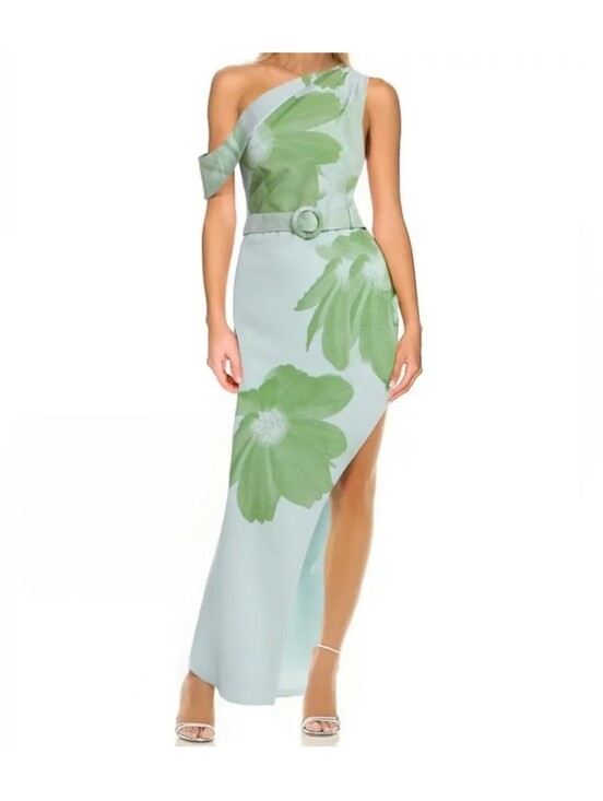 Jewel Badgley Mischka Dresses & Skirts - NWT Jewel Badgley Mischka Floral Maxi Dress Green Blue Belted Wedding Guest $198